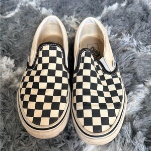Vans Classic Slip-On Shoes - Black/White Checkerboard